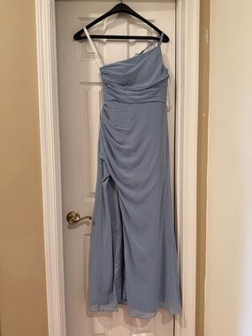 Azazie One-Shoulder Dusty Blue Formal Gown